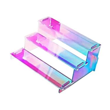 Imagem de ＫＬＫＣＭＳ Acrílico riser expositor perfume suporte multiuso desktop tempero rack cupcake suporte para bonecas cosméticos artesanato, Colorida