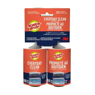 Imagem de Scotch-Brite Rolo de fiapos para limpeza diária, removedor de fiapos para pelos de animais de estimação, roupas escuras, móveis e superfícies empoeiradas, coleta pelo e pelo em sua casa, carro e