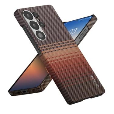 Imagem de pitaka Capa para S25 Ultra, 6,8 polegadas, compatível com MagSafe, capa fina e leve para Samsung Galaxy S25 Ultra, feita de fibra de aramida 1500D [capa de tecido tátil - pôr do sol]