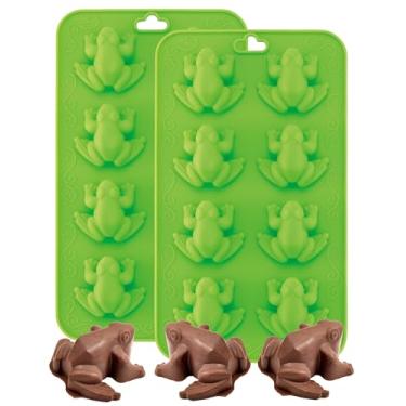 Imagem de Moldes de sapo de silicone para Páscoa - Bandeja de chocolate, doces, geleia e gelo em forma divertida de sapo 10 peste - Seder de pesach e acessórios de cozinha da The Kosher Cook - pacote com 2
