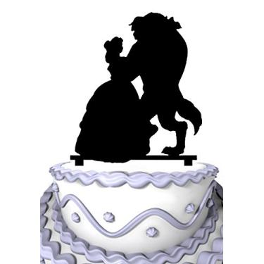 Imagem de Meijiafei Topo de bolo acetilico Beauty and Monster Wedding