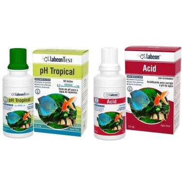 Imagem de Kit Tratamento Água de Aquário: Ph Teste e Redutor de PH - Acid Labcon Alcon