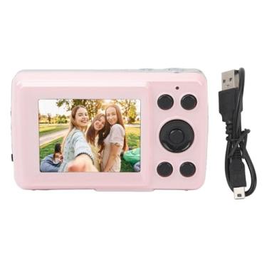 Imagem de Câmera portátil, câmera digital com zoom digital de 16X, câmera de vlogging com foco automático de tela LCD de 2,4 polegadas para vídeo fotográfico (Roseate)