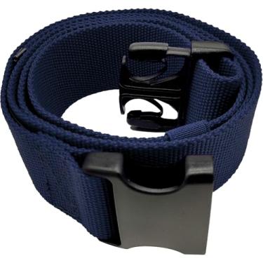 Imagem de Cinto de marcha com fivela de plástico da LiftAid - auxílio de transferência e caminhada com suporte de cinto para terapeuta, enfermeira, cuidados domiciliares - 152 cm C x 5 cm L (azul marinho)