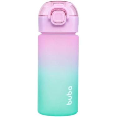 Imagem de Garrafinha Degradê Azul ou Rosa Canudo Silicone Alça Buba