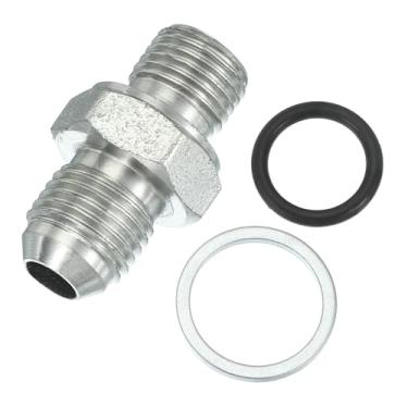 Imagem de PATIKIL Conectores hexagonais redutores adaptador de tubo 9/40.6 cm macho 37° Flare JIC x 1/10.2 cm BSPT macho, adaptador de bocal redutor de encaixe de tubulação encaixe hidráulico de aço banhado