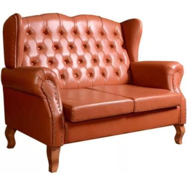 Imagem de Sofá Chesterfield 2 Lugares Imperador Vintage Retrô Capitonê Couro Car