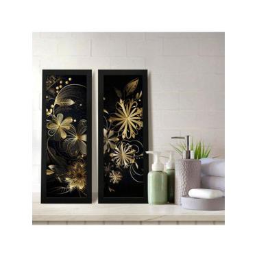 Imagem de Kit 2 Quadros Decorativos Banheiro Lavabo Flores Luxuosas - NoBrand, P