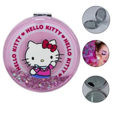 Imagem de Espelho Bolsa Retrátil Dobrável Hello Kitty Sanrio