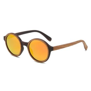 Imagem de Retro Laminado Madeira Óculos de Armação Retro Homens Mulheres Moda Redondo Ao Ar Livre Esportes Condução Tendência UV400,C8