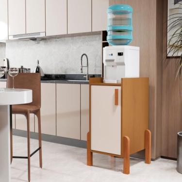 Imagem de Armário Posseidon Suporte para bebedouro 1 porta - Nature com Off Whit