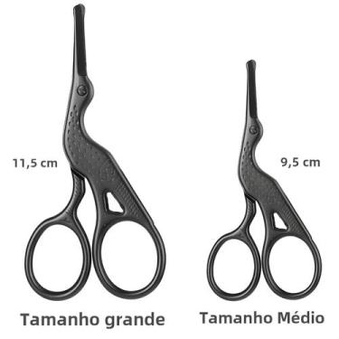 Imagem de Tesoura Profissional De Aço Inoxidável Para Cabelo Facial, Para Bigode