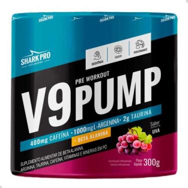 Imagem de Pre Workout V9 Pump 300g Shark Pro, Uva
