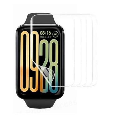 Imagem de CUFEREDU 5 peças de película de hidrogel protetor de tela para Xiaomi Smart Band 9 Pro 4.4 cm Smartwatch macio HD transparente TPU filme sensível ao toque, autorreparação, anti-arranhões, ultrafino