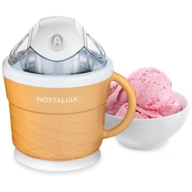 Imagem de Máquina de Sorvete 1,4L Que Faz Iogurte Congelado ou Gelato em Minutos, 110V, Nostalgia, Laranja