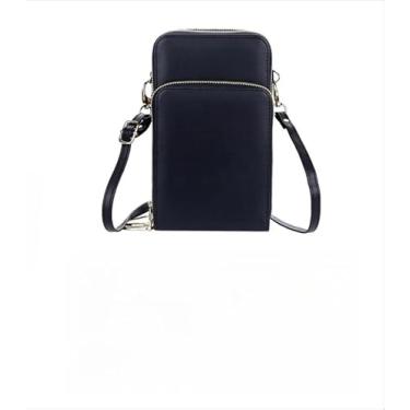 Imagem de Bolsa transversal feminina moda feminina trabalho social porta celular com 3 divisorias (preto)
