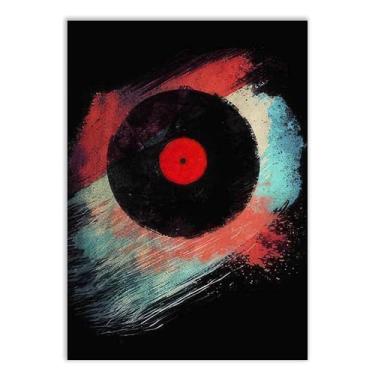 Imagem de Placa Decorativa Musica Disco Vinil Ilustração Tinta Decoração Quarto Sala