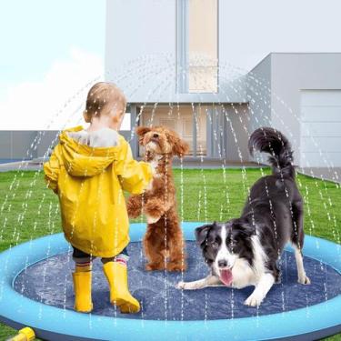 Imagem de Piscina Circular Esteira Infantil Em PVC Resistente 170cm Com Chafariz