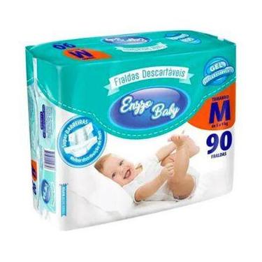 Imagem de Fralda Descartável Bebê Infantil Enzzo Baby Híper Tamanho M Com 90 Uni
