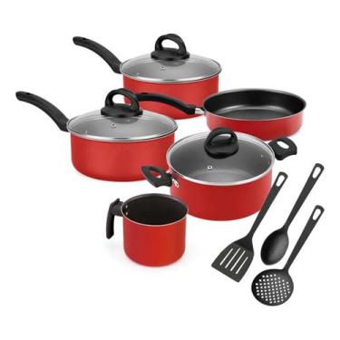 Imagem de Conjunto De Panelas Dubai 8 Peças Antiaderente - ROYALE, Vermelho