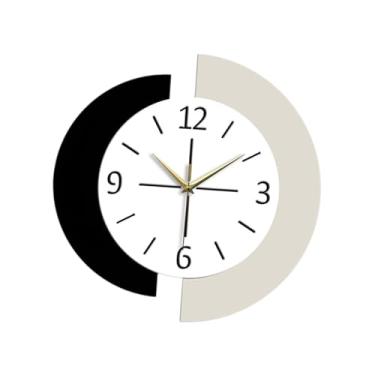 Imagem de IEUDNS Relógio de parede minimalista, ornamento decorativo, relógio pendurado, silencioso para decoração de quarto, cozinha, casa, sala de jantar, 30cm