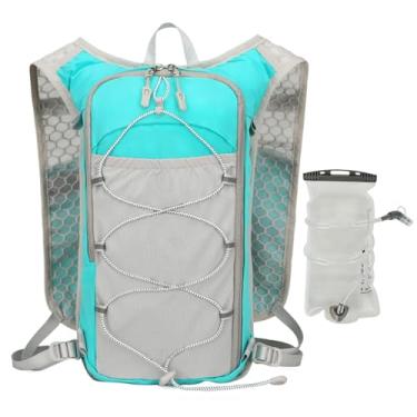 Imagem de Mochila de Hidratação Para Corrida | Colete Hidratação Leve Refletivo | Mochila Esportiva Ajustável com Bolsa de Água 1.5L Transpirável para Homens e Mulheres - Ciclismo, Camping,