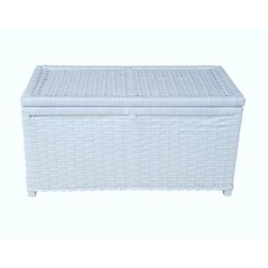 Imagem de Baú Cesta Caixa Organizadora de Fibra Sintética 70x40x40 (Branco)