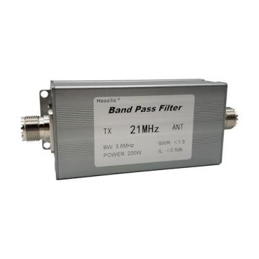 Imagem de Hoozilic Filtro de passagem de banda de ondas curtas de 200 W, filtro LC com conector fêmea M, filtro de antena de alto isolamento para rádio amador (21 MHz)