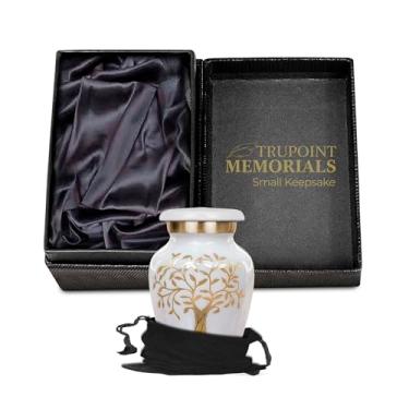 Imagem de Trupoint Memorials Urnas de Cremação para Cinzas Humanas- Urnas Decorativas, Urnas para Cinzas Humanas Femininas e Masculinas, Urnas para Cinzas Adultas Femininas, Urnas Funerárias (Pequeno, Branco)