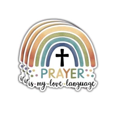 Imagem de (3 peças) Adesivo de linguagem Prayer is My Love Citações inspiradoras Oração Cristã Motivacional Jesus Versículo da Bíblia Adesivos de Presente para Tumbler Laptop Kindle Garrafas de Água Livro