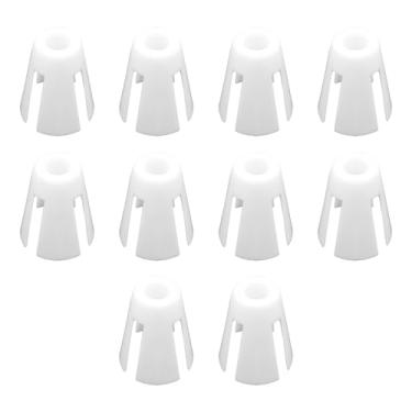 Imagem de pson 10 peças de bobina de plástico garra carretel cone suporte acessórios de costura para máquinas de costura industriais suportes de linha (branco)