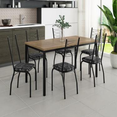 Imagem de Conjunto Sala de Jantar Mesa Retangular Tampo BP com 6 Cadeiras Adrian