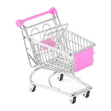 Imagem de AFXGUSD Mini Carrinho de Compras, Carrinho de Mão de Supermercado, Brinquedo Fofo, Multiuso, Casa de Bonecas, Carrinho de Compras de Supermercado para Criança, Rosa Vermelha, Tamanho real