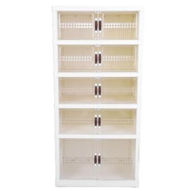 Imagem de BIN de armazenamento de sapatos Tipo de gaveta transparente dobrável Tipo de espaço espessado para economizar poeira Organizador de sapatos para brinquedos de roupas (1 Alto 4 curto)