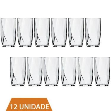 Imagem de Kit Copos 360 ML Vidro Long Drink Transparente Topázio 12Un - CRISTAR