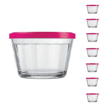 Imagem de Pote Vidro Americano C/Tampa Cores Cereal Bolacha 350ml 7Un - NADIR FI