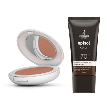 Imagem de Kit Protetor Solar Episol Color FPS 50 Pó Compacto Tom 4 Médio Escuro 10g e Protetor Solar Episol Color Tom 6 Negro FPS 70 40ml