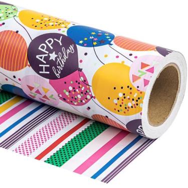 Imagem de Papel de embrulho WRAPAHOLIC Jumbo Reversível 76cm x 10m