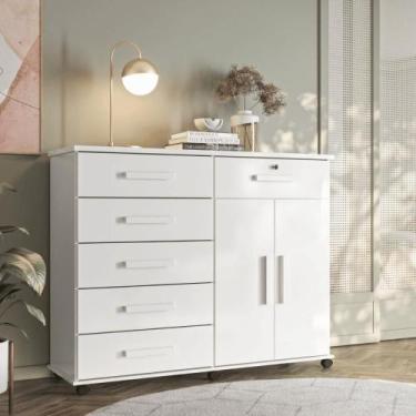 Imagem de Comoda multiuso Belgica branco brilho - CASA H