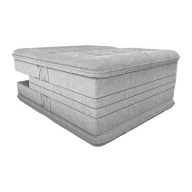 Imagem de Sofá Cama 3 Lugares Reclinável Casal Premium 1,90 Larg Pietra Matrix Boucle Cinza