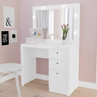 Imagem de Penteadeira Camarim Compacta 3 Gavetas com Espelho PE2010 Tecnomóbili,