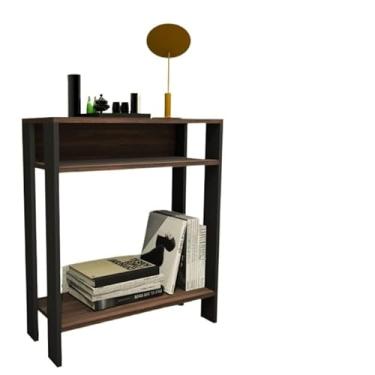 Imagem de Aparador mesinha todo MDF, mesa de apoio, escritório, sala, cozinha (PRETO E TABACO)