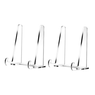 Imagem de predolo Suporte de prato de acrílico, suporte para exposição de livros, estável, cavalete multiuso, para porta-retratos para fotos, festa de fotos, casa, mesa, 2 Peças