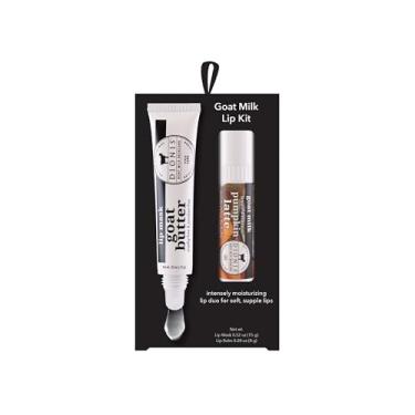 Imagem de Dionis Kit de máscara labial noturna de manteiga de cabra e protetor labial – Óleos de leite de cabra, jojoba e moringa hidratam e reparam lábios rachados durante a noite enquanto o protetor labial