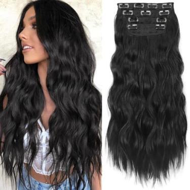 Imagem de Extensões de cabelo KookaStyle Long Wavy 4 peças 190 g 60 cm para mulh