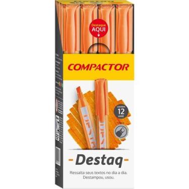 Imagem de Caneta Marca Texto Destaq Fluorescente Laranja - Compactor