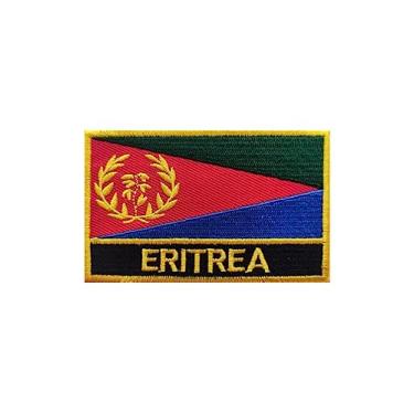 Imagem de Ruoming 1 PÇ Patch de bandeira da Eritreia, bordado a ferro ou costurado, tático, militar, nacional da Eritreia