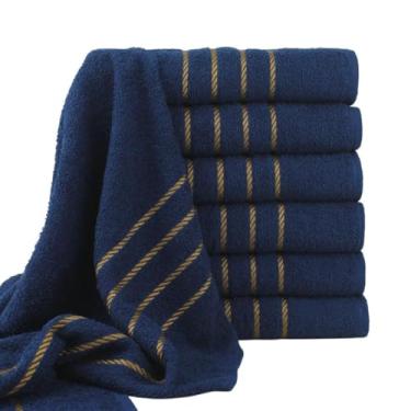 Imagem de Toalha de Banho Dubai Kit 10 Peças 70x130cm 330g/m² Macia com Costuras Reforçadas (Azul)