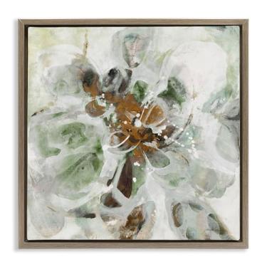 Imagem de Stupell Industries Arte de parede em tela flutuante marrom e bege com movimento marrom, design por Liz Jardine, 45,7 x 45,7 cm