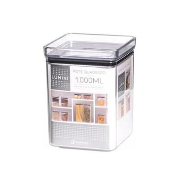 Imagem de Pote Hermético Lumini Quadrado Alimentos Empilhável 1000ml